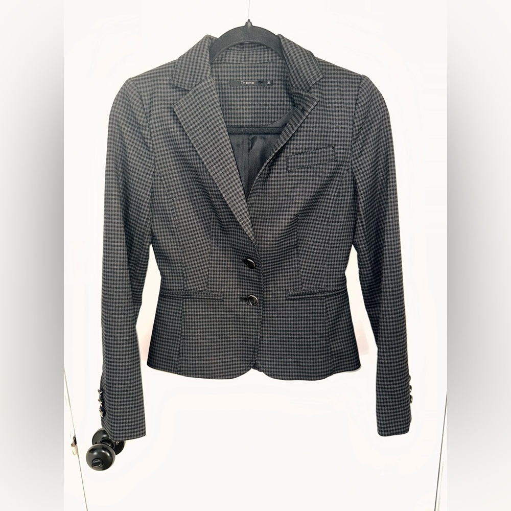 Women’s Dark Gray Blazer checker pattern